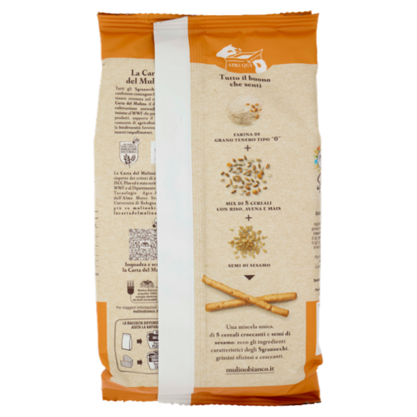Mulino Bianco Sgranocchi Sfiziosi Grissini con Riso, Avena, Mais e Semi di Sesamo 210g