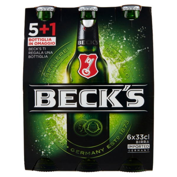BECK'S Birra pilsner tedesca bottiglia 5+1 33cl