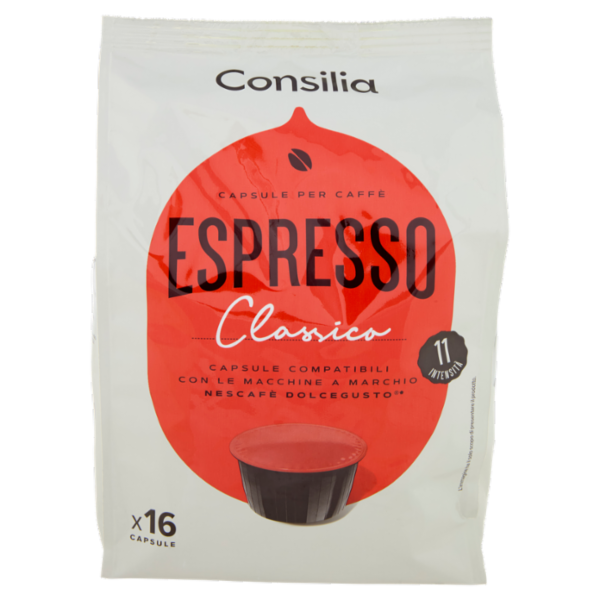 Consilia Caffè in Capsule Espresso Classico Compatibili Dolce Gusto 16 pezzi