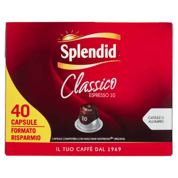 Splendid Classico 10 - 40 Capsule Caffè Compatibili con Macchine Nespresso*® Original 208g