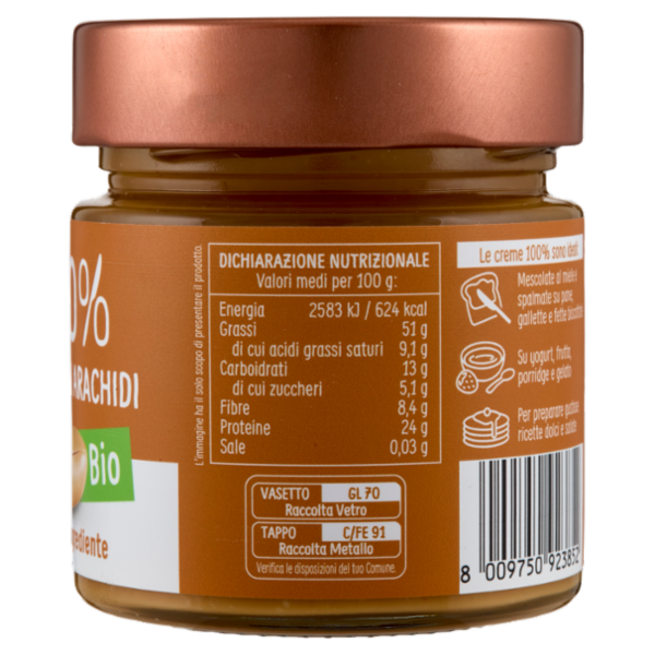 Euro Company 100% Crema di Arachidi Bio 175 g