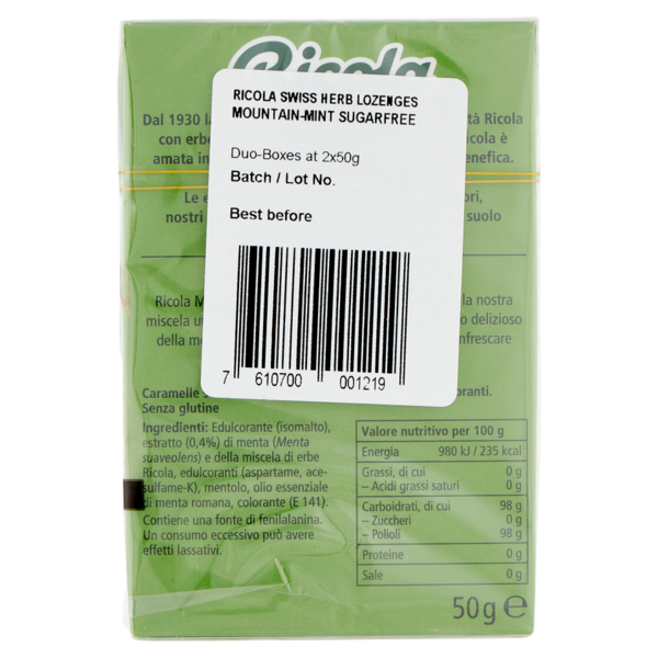 Ricola Menta di Montagna 2 x 50 g