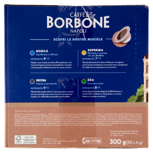 Caffè Borbone Miscela Decisa Capsule Compatibili con Macchine a Marchio Bialetti* 50 x 6 g