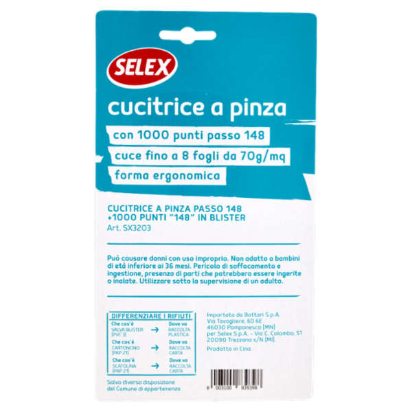 Selex Cucitrice in Metallo con 1000 Punti Tipo 148