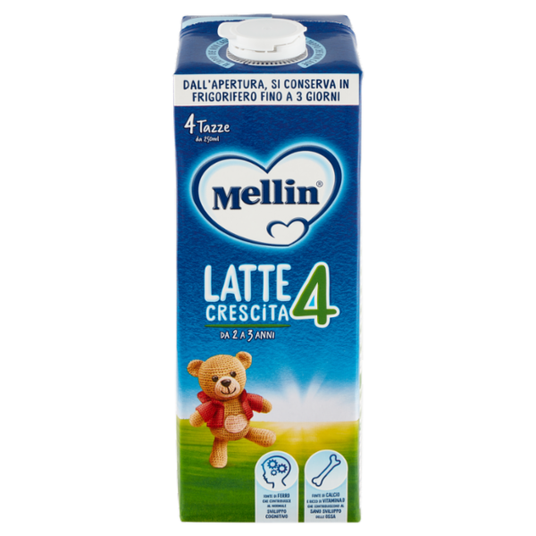 MELLIN 4 - Latte di Crescita Liquido, dal 24° mese compiuto al 36°, Fonte di Ferro, 1L