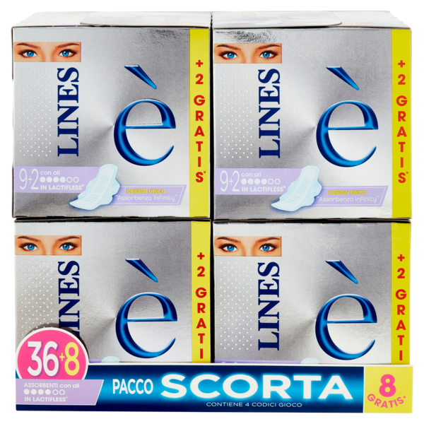 Lines è Assorbenti con ali 36+8 pz