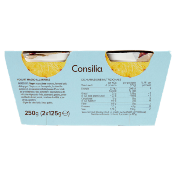 Consilia Yogurt Magro 0,1% Ananas 2x125 g