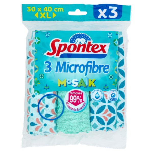 Spontex Microfibre Mosaik x3