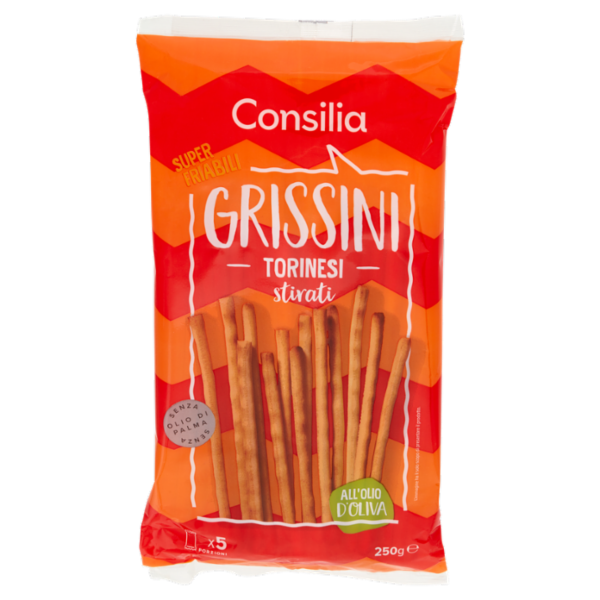 Consilia Grissini Torinesi Stirati 5 porzioni 250 g