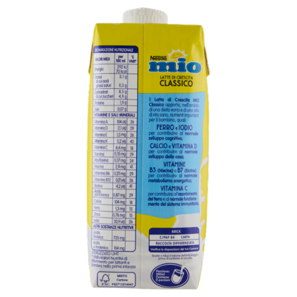 NESTLÉ MIO Latte di Crescita Classico Liquido Brick 500ml