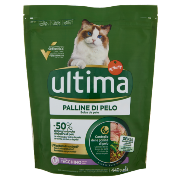 ultima Cat Palline di Pelo con Tacchino 440 g