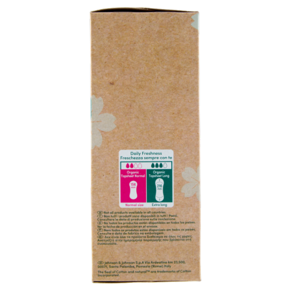 Carefree 100% Organic Cotton Topsheet Normal Salvaslip 30 pz