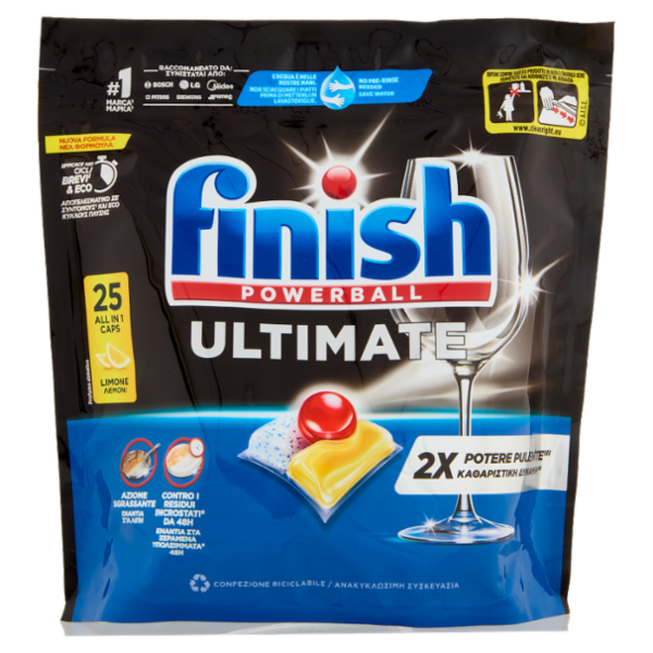 Finish Ultimate Limone pastiglie lavastoviglie 25 lavaggi 322,5 g