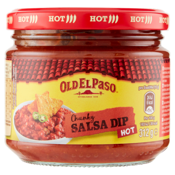 Old El Paso Chunky Salsa Dip Hot 312 g