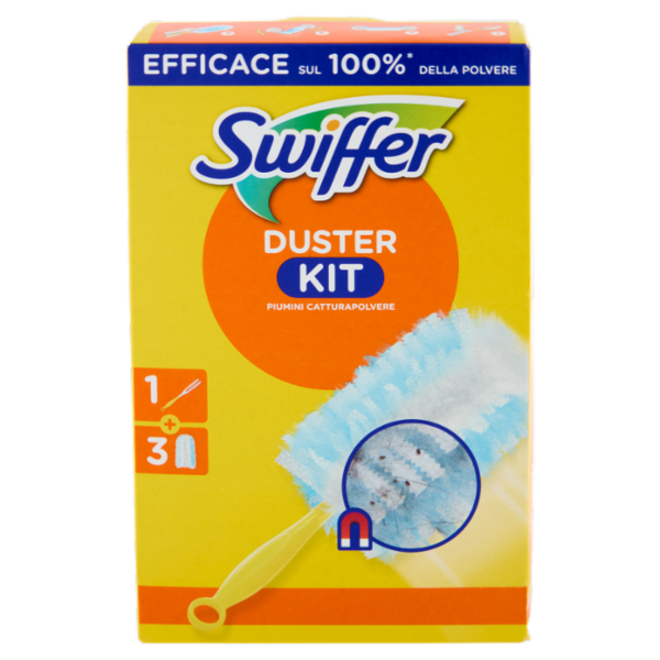Swiffer Duster Kit Cattura Polvere (1 Manico + 3 Piumini per spolverare)