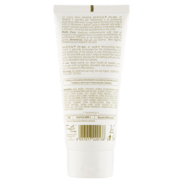Avenil Pure & Soft Crema Mani Idratante latte di mandorle 100 ml