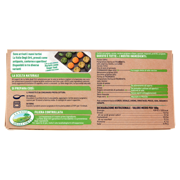 La Valle Degli Orti i Tortini Patate, Carote, Edam, Verdure Grigliate 8 Tortini 240 g