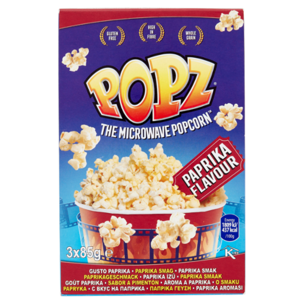 Popz the Microwave Popcorn Gusto Paprika 3 x 85 g