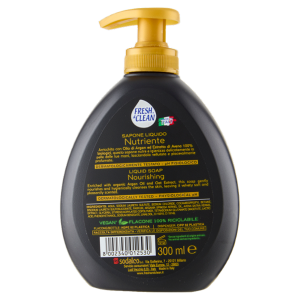 Fresh & Clean Sapone Liquido Nutriente Olio di Argan e Avena 300 ml
