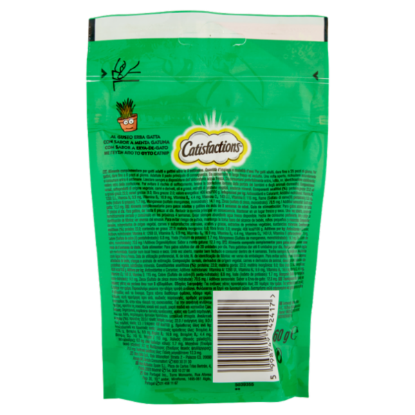 Catisfactions Snack Gatto con Irresistibile Gusto Erba Gatta 60 g
