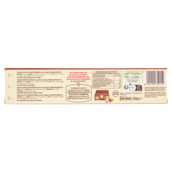 Sperlari Zanzibar il Nocciolato Classico Gianduia con Nocciole Intere 250 g