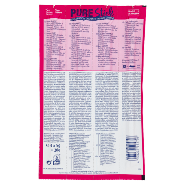 Vitakraft Pure Stick Chicken 100% 4 x 5 g