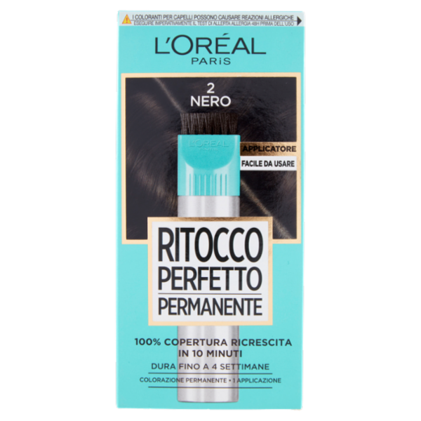 L'Oréal Paris Colorazione Ritocco Perfetto Permanente, 100% Copertura Ricrescita Nero