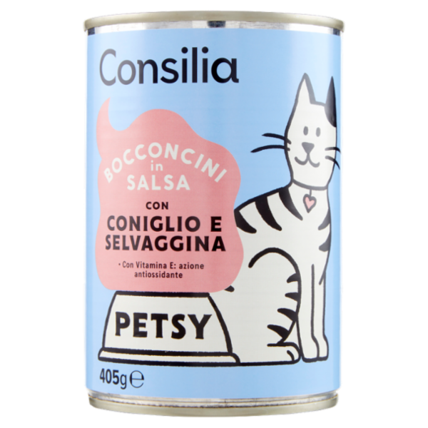 Consilia Petsy Gatto Bocconcini con Coniglio e Selvaggina 405 g