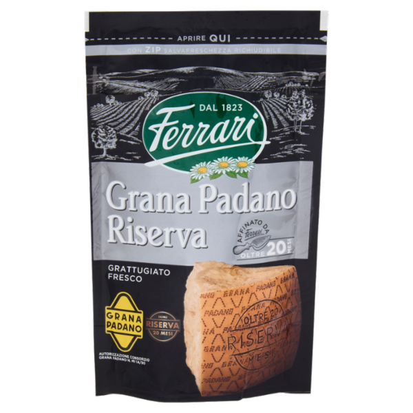 Ferrari Grana Padano Riserva DOP Oltre 20 Mesi Grattugiato Fresco 90 g