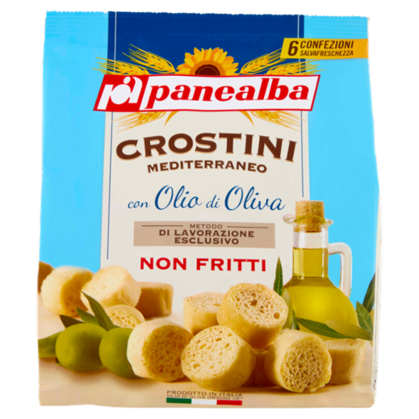 panealba Crostini Mediterraneo con Olio di Oliva 6 x 30 g