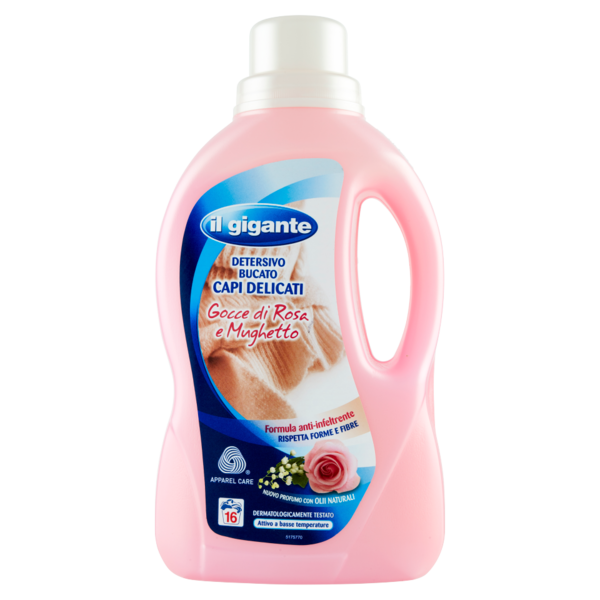 IL GIGANTE Detersivo Bucato Capi Delicati Gocce di Rosa e Mughetto 1 litro