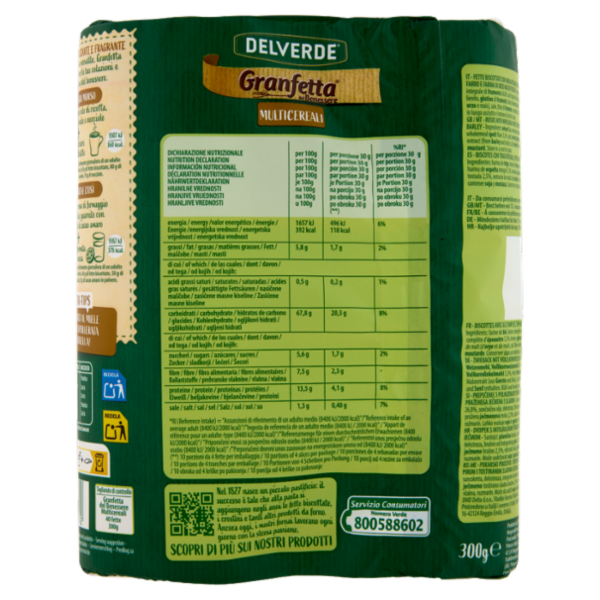 Delverde Granfetta del Benessere Multicereali 40 Fette 300 g