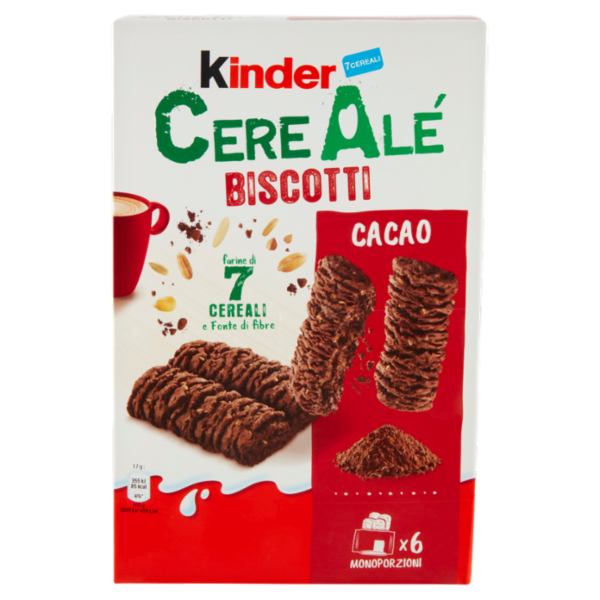 Kinder CereAlé Biscotti Cacao 6 astucci da 2 biscotti 204 g