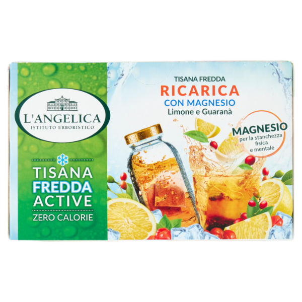 L'Angelica Tisana Fredda Ricarica con Magnesio Limone con Guaranà 18 Filtri 36 g