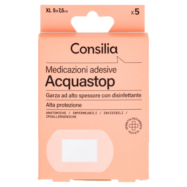 Consilia Medicazioni Adesive Impermeabili Formato XL 5x7,5 cm 5 pezzi