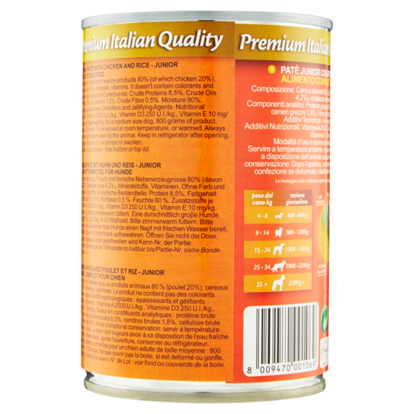 Special Dog Patè Junior Pollo e Riso 400 g