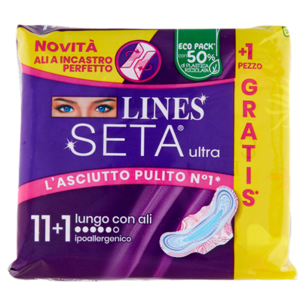 Lines Seta ultra lungo con ali 11+1 pz