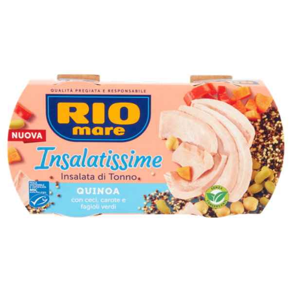 Rio mare Insalatissime Insalata di Tonno Quinoa con ceci, carote e fagioli verdi 2 x 160 g