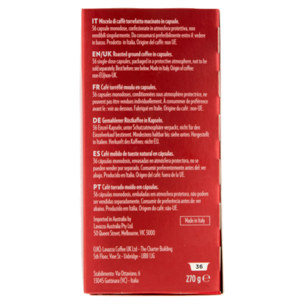 Lavazza A Modo Mio Qualità Rossa 36 Capsule 270 g