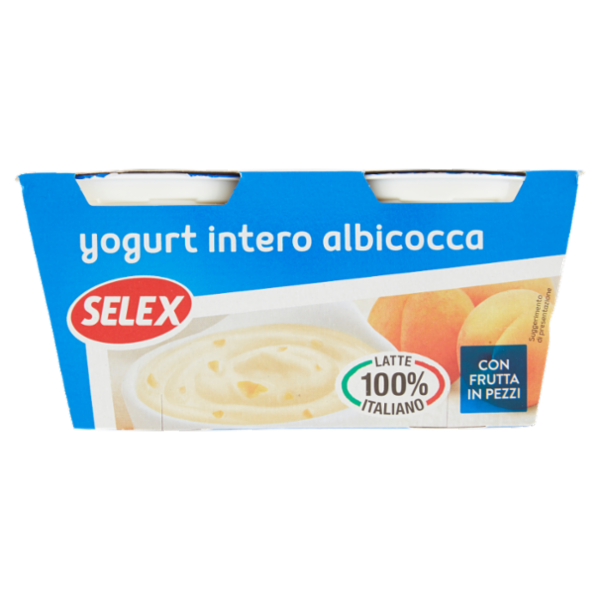 Selex Yogurt Intero Albicocca con Frutta in Pezzi 2x125 g
