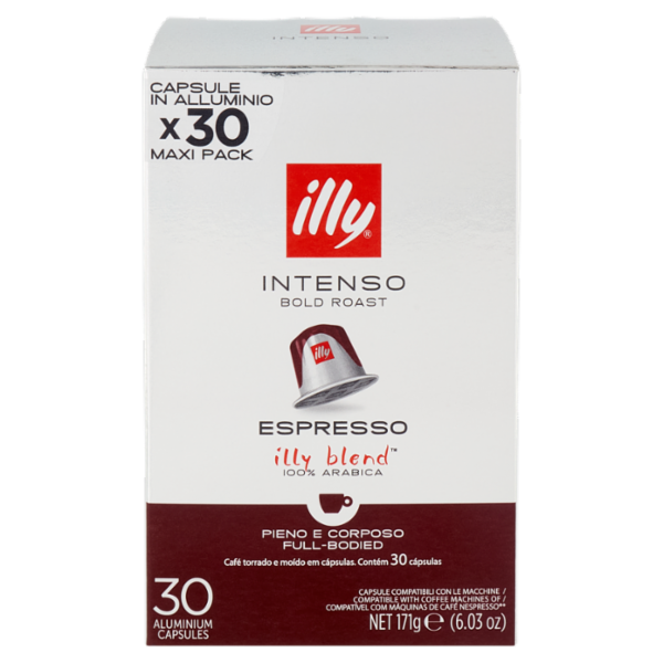 illy Intenso Espresso Capsule Compatibili con le Macchine Nespresso* 30 Capsule in Alluminio 171 g
