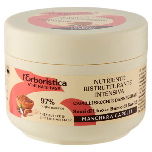 l'Erboristica Maschera Capelli Nutriente Ristrutturante Intensiva Semi di Lino&Burro di Karitè 200ml