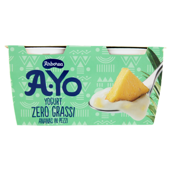 Arborea A-Yo Yogurt Zero Grassi Ananas in Pezzi 2 x 125 g