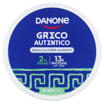 DANONE Greco Autentico 2% Grassi, 13g Di Proteine Per 150g, Senza Zuccheri Aggiunti, Bianco, 480g