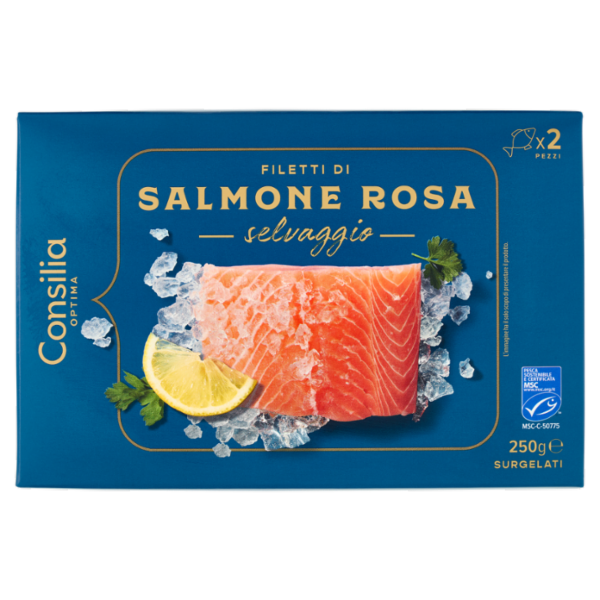 Consilia Optima Filetti di Salmone Rosa Selvaggio Surgelati 250 g