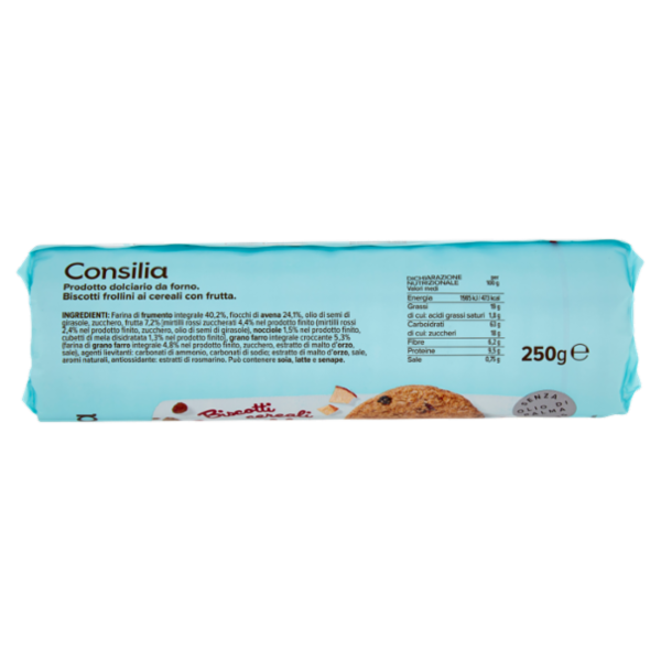 Consilia Biscotti ai Cereali e Frutta 250 g