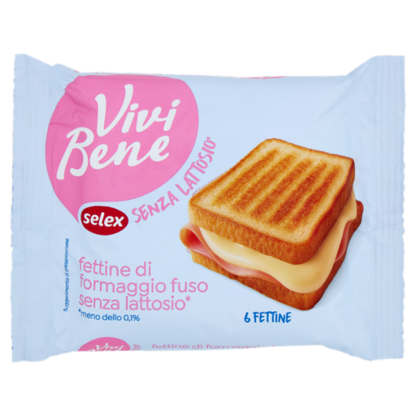 Selex Vivi Bene Fettine di Formaggio Fuso senza Lattosio 6 Fette 150 g