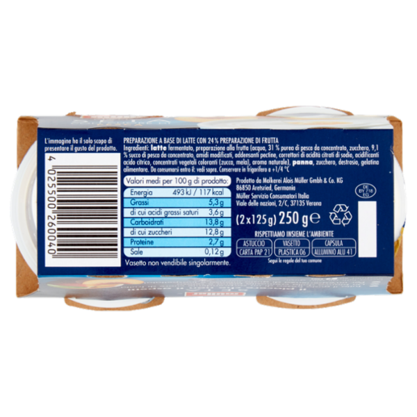 müller Bianco Seta con Cuore di Pesca 2 x 125 g