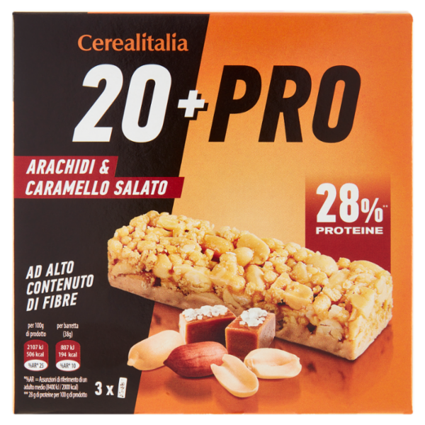 Cerealitalia 20+Pro Arachidi & Caramello Salato 3 x 38 g