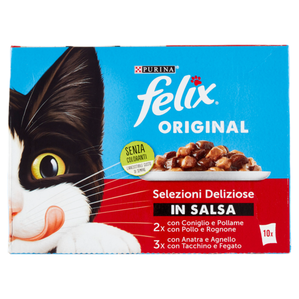 FELIX Original Selezioni Deliziose in Salsa (Coniglio, Pollo, Anatra, Tacchino) 10 x 85 g
